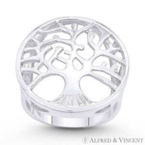 Tree-of-Life Etz Chaim Large Charm Ring in .925 Sterling Silver - Size 6